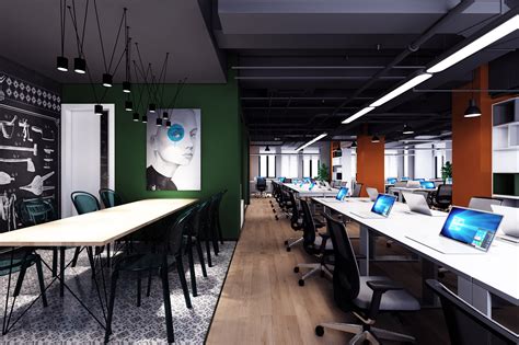 北京500平米科技公司办公室设计效果图-设计案例 - 正设计