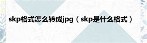 SKP文件扩展名_SKP是什么格式_SKP文件怎么打开-文件百科
