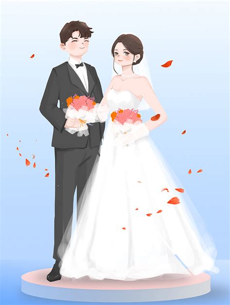 绿色背景婚纱照图片