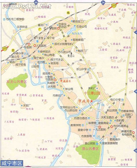 咸宁市地图 - 卫星地图、实景全图 - 八九网