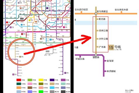 上海15号线线路图,站点,换乘_大山谷图库