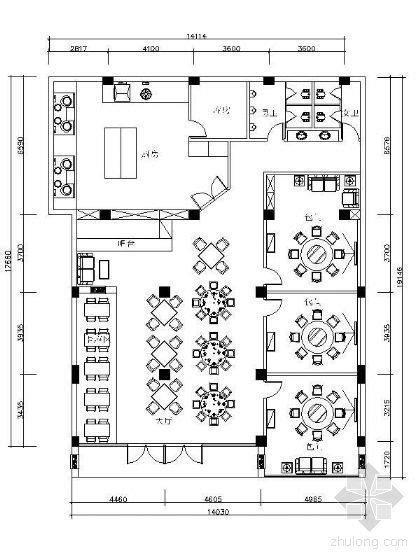 中餐厅平面图(附效果)-室内节点详图-筑龙室内设计论坛