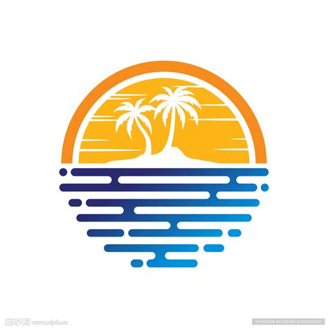 夏日海滩沙滩插画 LOGO设计图__广告设计_广告设计_设计图库_昵图网nipic.com