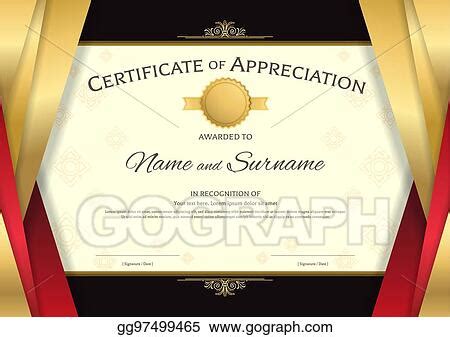 Vector Illustration - Luxury certificate template with elegant red and ...