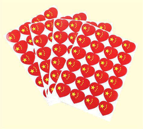 100贴中国国旗贴纸脸贴纸爱心五星小红旗贴画运动会儿童心形脸贴-阿里巴巴