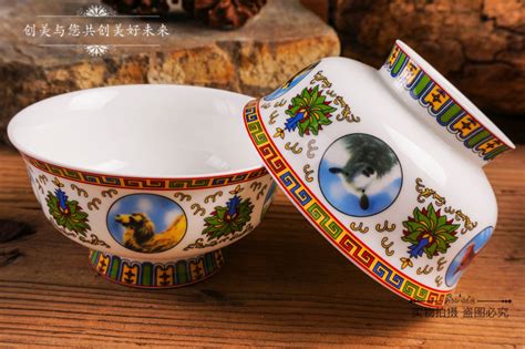 厂家供应3.6寸双龙八吉祥藏式陶瓷碗特色民族碗酥油茶碗 仿古贡碗-阿里巴巴