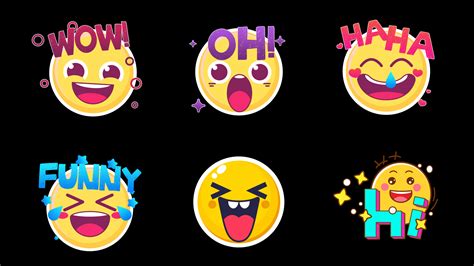 emoji激动开心动态表情包mov带通道视频元素视频特效素材-千库网