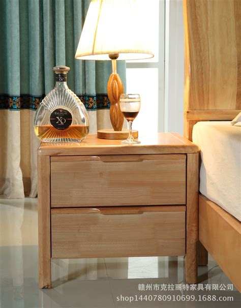 实木床头柜双抽屉储物柜现代中式床边柜卧室家用收纳柜子实木框架-阿里巴巴