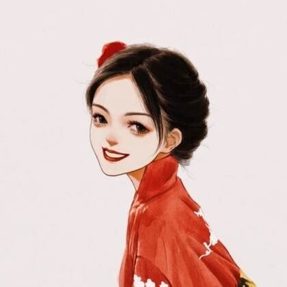 古风画女生红装头像图片