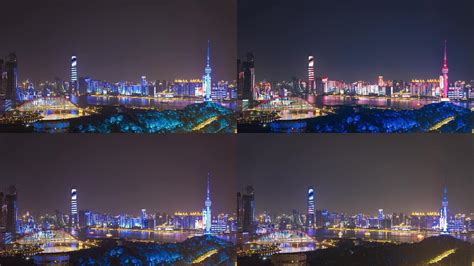武汉夜景灯光秀,都市风光,建筑摄影,摄影素材,汇图网www.huitu.com