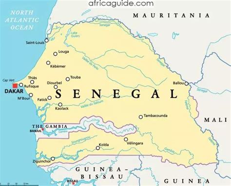 塞内加尔旅游地图中文版,塞内加尔地图高清版大图,塞内加尔地图中文版全图 - 地理教师网