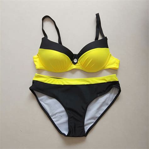 2019新款比基尼欧美女士分体泳衣纯色锦纶三角包跨境货源泳装9060-阿里巴巴