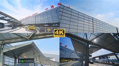 空中飞行的飞机 上海虹桥机场全景 航拍视角 4K实时视频—高清视频下载、购买_视觉中国视频素材中心