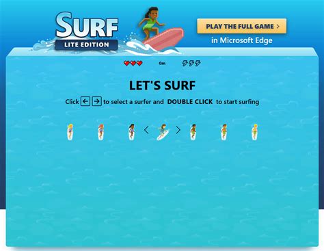 微软 Edge 浏览器“冲浪”离线小游戏获得改进__财经头条