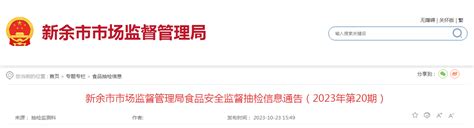 江西省新余市市场监督管理局发布2023年第20期食品安全监督抽检信息-中国质量新闻网