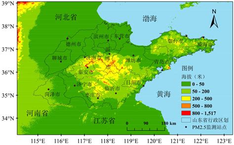 山东省地形图图片