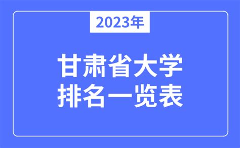 甘肃大学排名2023最新排名榜 附校友会版+软科版+金平果版排名表