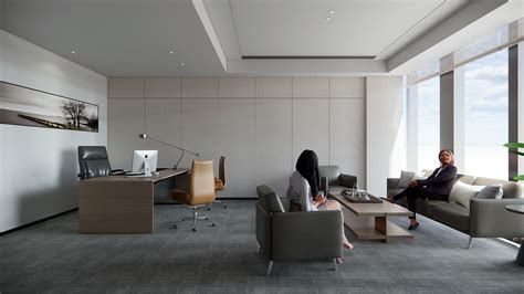 现代简约办公空间会议室室内设计效果图高清图片下载-正版图片500693130-摄图网
