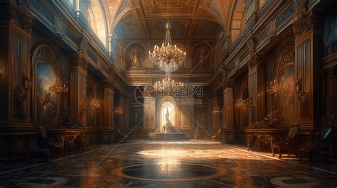 富丽堂皇的宫殿大厅插画图片下载-正版图片600012054-摄图网