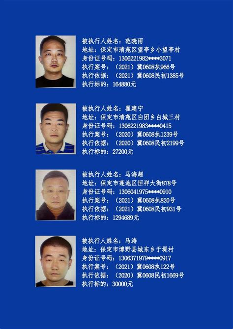 新到一批失信被执行人名单！10人上榜-河北省保定市中级人民法院