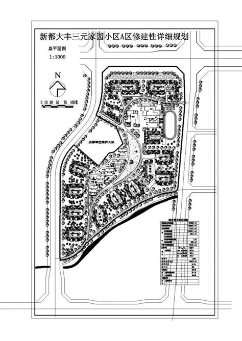 新都大丰三元家园小区A区CAD修建性详细规划_土木在线