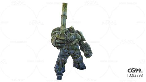 巨人战士雕像 次世代石像-cg模型免费下载-CG99