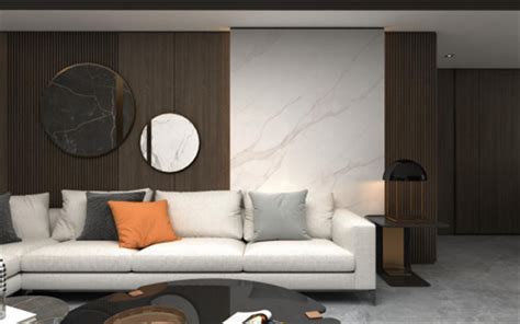 KMY岩板定制的沙发背景墙，豪华格局，卓然出众- 中国陶瓷网行业资讯