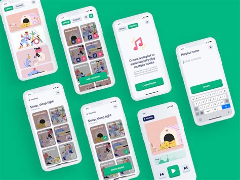 儿童有声读物讲故事ios app界面设计模板-XD素材中文网