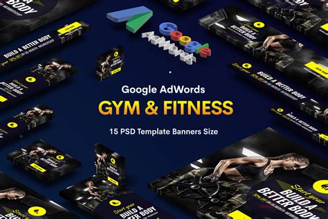 健身房/健身培训Banner横幅广告设计模板v2 Gym & Fitness Banners Ad – 设计小咖