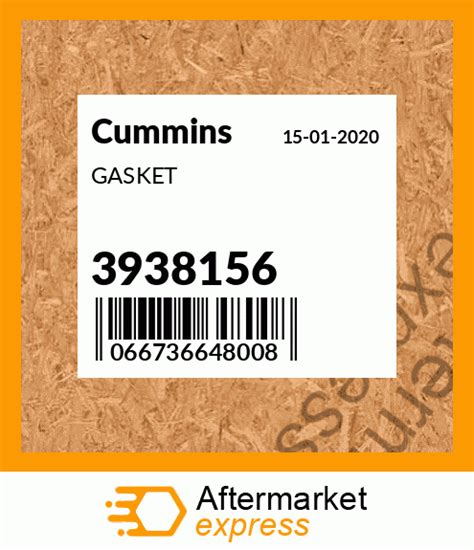 3938156 - GASKET fits Cummins | Price: $32.28