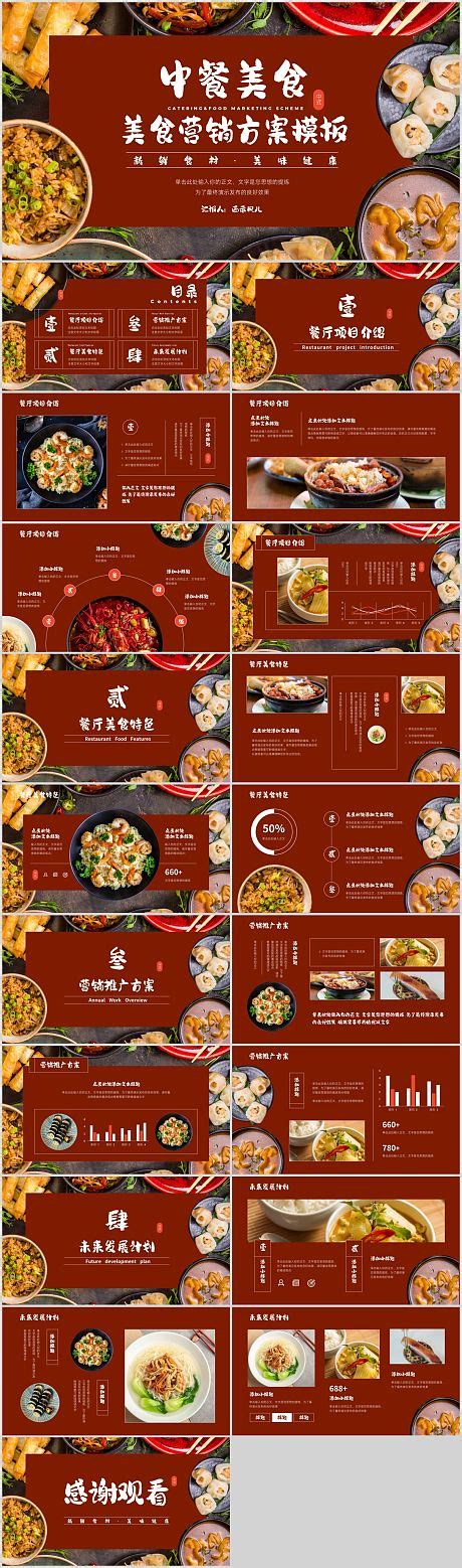 时尚深色餐饮美食营销策划PPTPPT广告设计素材海报模板免费下载-享设计