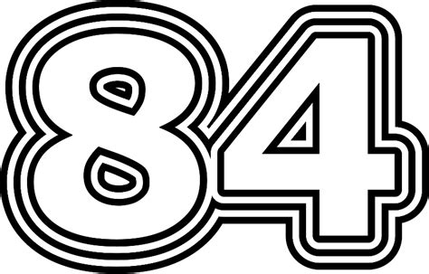 Number 84 White Black Stickers, Magnet | Wacky Print