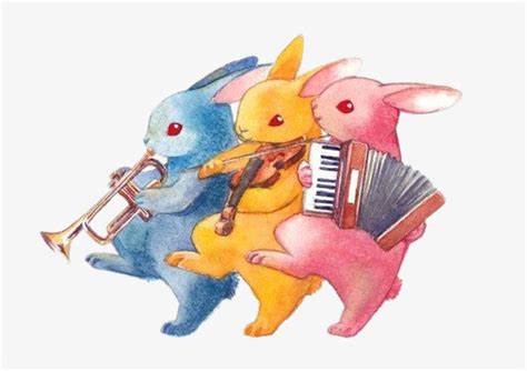 卡通彩色兔子音乐PNG图片素材下载_音乐PNG_熊猫办公
