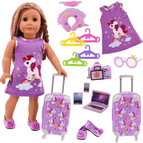 跨境热卖18寸美国娃娃配件行李箱套装儿童过家家玩具箱子模型批发-阿里巴巴