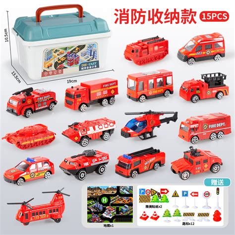 合金车消防车儿童玩具云梯车升降回力消防救援车模型玩具车跨境热-阿里巴巴