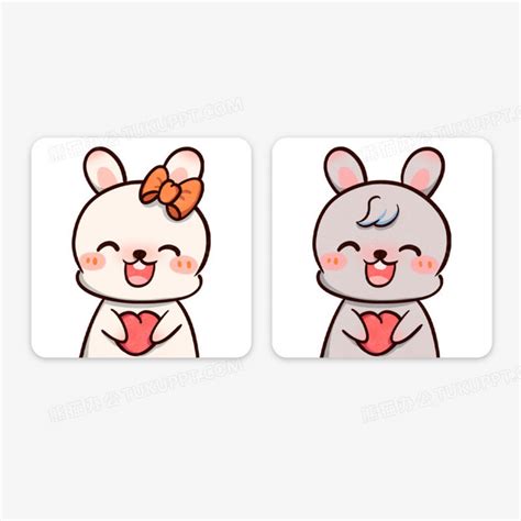 非主流兔子情侣头像