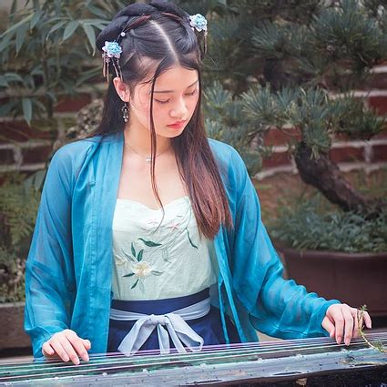 古风头像蓝装女生图片唯美