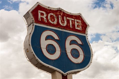 Route 66 Road Sign Neon Free Stock Photo - NegativeSpace