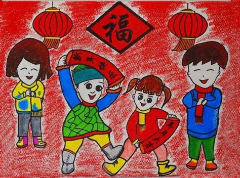 春节儿童画简单又漂亮