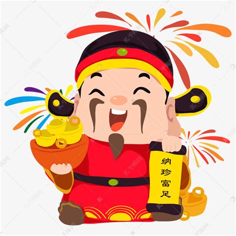 新年财神爷给小孩发红包素材图片免费下载-千库网