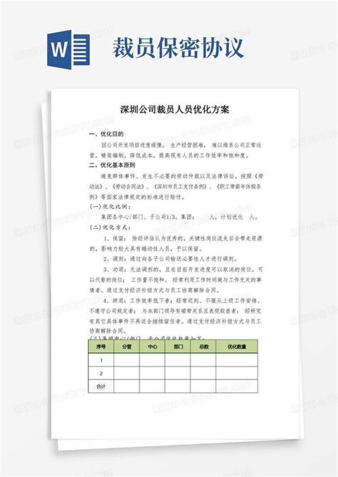 深圳公司裁员方案人员优化方案模板下载_公司_图客巴巴