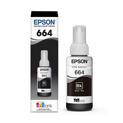 Epson 664 Original Ink Refill T6641 Black (Compatible with EcoTank L100 ...