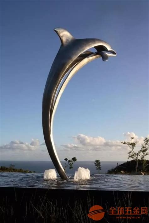 不锈钢水中景观抽象海豚雕塑 [不锈钢水中景观抽象海豚雕塑 ...