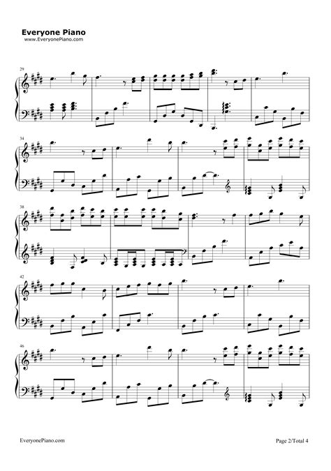 不可说-花千骨主题歌五线谱预览2-钢琴谱文件（五线谱、双手简谱、数字谱、Midi、PDF）免费下载