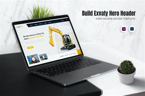 挖掘机网站巨无霸Header设计模板 Build Exvaty Hero Header – 设计小咖