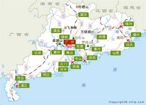 广东省旅游资源分布图_广东旅游