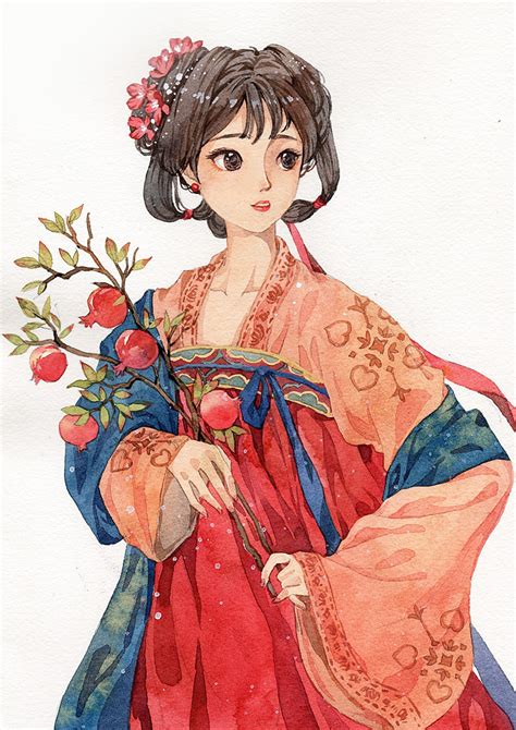 水彩人物绘画作品图片