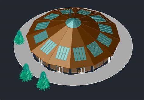 Octhaus圆锥顶建筑物模型3D图纸 AUTOCAD设计 dwg格式 – KerYi.net