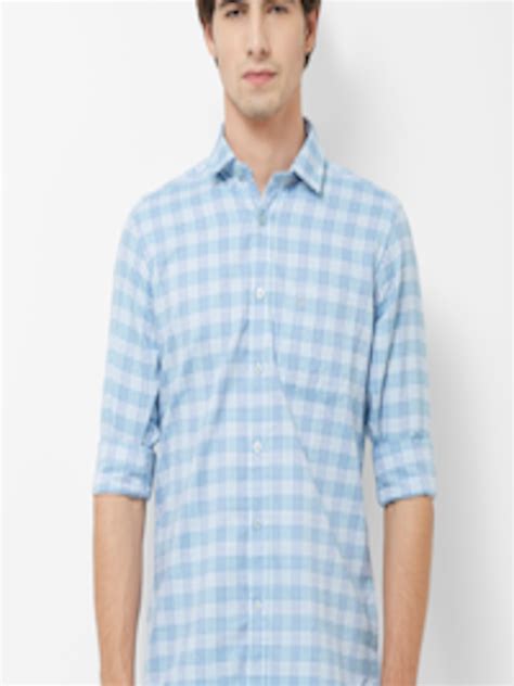 Buy Integriti Men Blue & White Slim Fit Checked Casual Shirt - Shirts ...