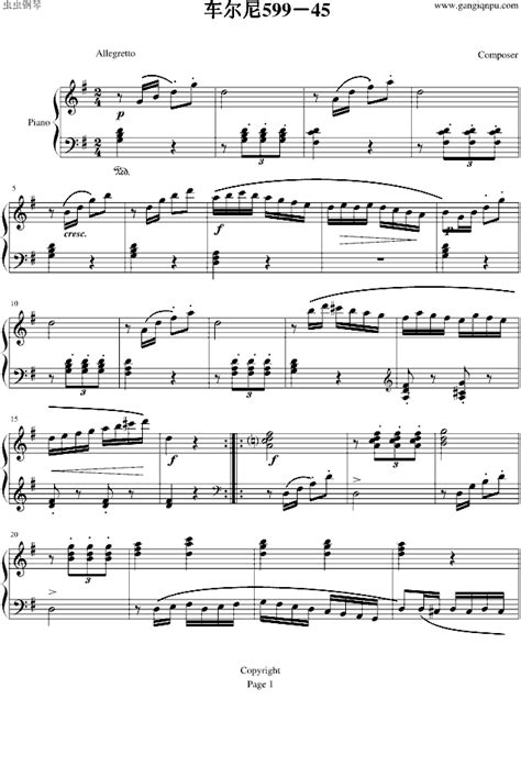 车尔尼599－45钢琴谱-精精-虫虫乐谱